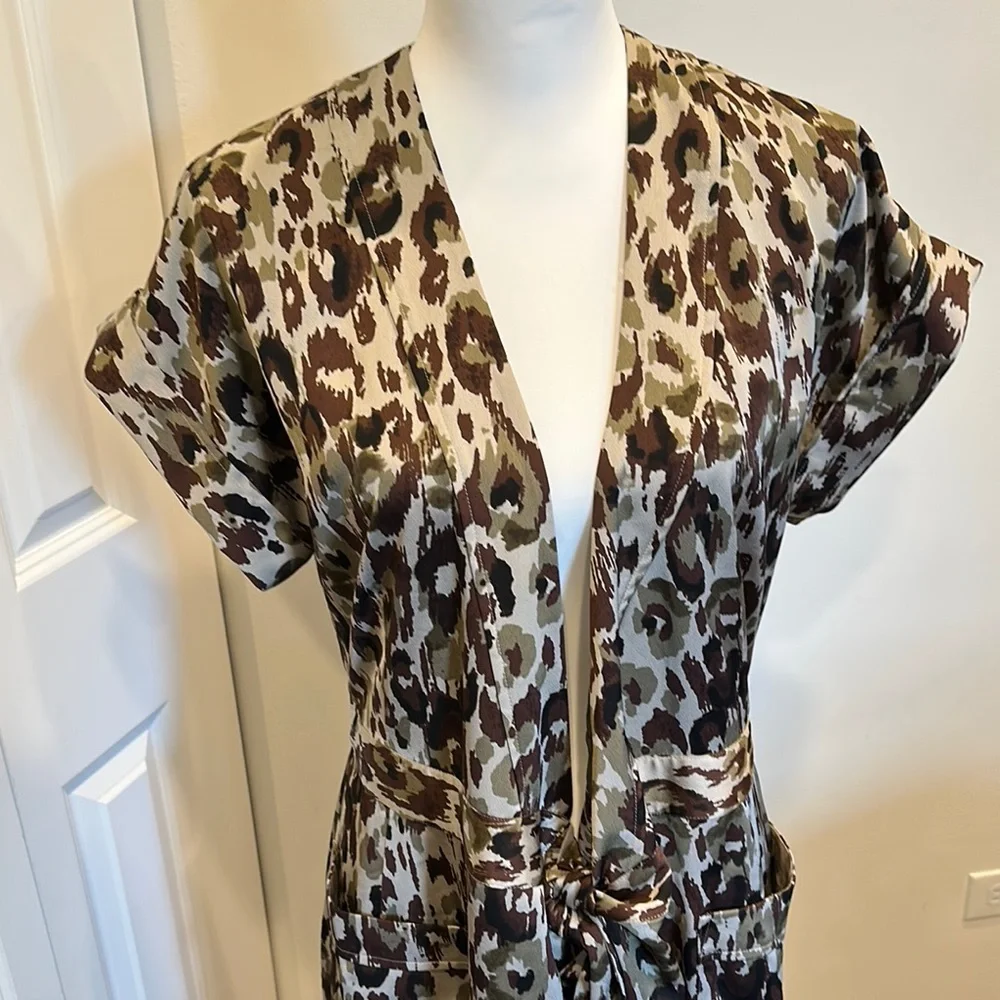 J. Crew Animal Print Tie-Front Wrap Dress